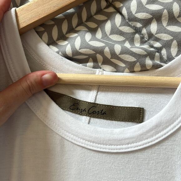 Enza Costa Exposed Cold Shoulder Cut Out Asymmetrical Long Sleeve Tee - Large - Picture 5 of 9